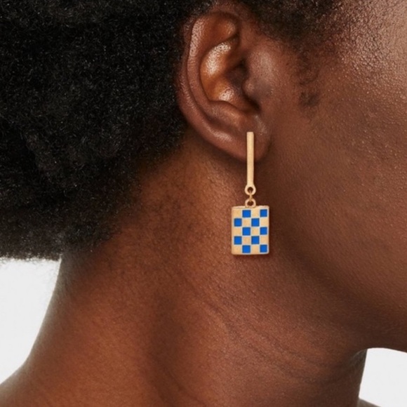 Universal Thread Jewelry - Universal Thread Checkerboard Charm Drop Earrings